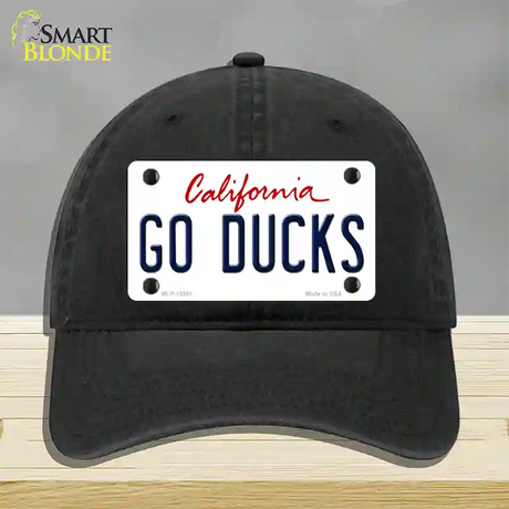 Go Ducks Novelty License Plate Hat Tag Unconstructed Cotton / Black