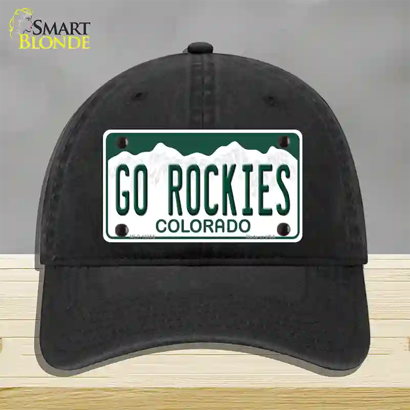 Go Rockies Novelty License Plate Hat Tag Unconstructed Cotton / Black