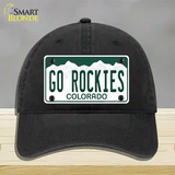 Go Rockies Novelty License Plate Hat Tag Unconstructed Cotton / Black