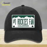 Number 1 Rockies Fan Novelty License Plate Hat Tag Unconstructed Cotton / Black