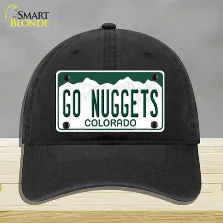 Go Nuggets Novelty License Plate Hat Tag Unconstructed Cotton / Black