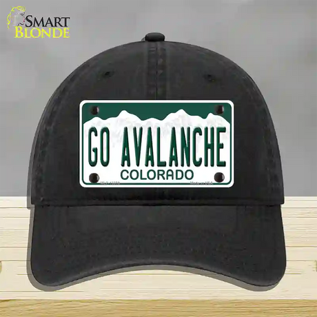 Go Avalanche Novelty License Plate Hat Tag Unconstructed Cotton / Black