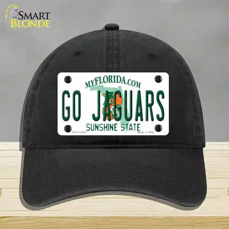 Go Jaguars Novelty License Plate Hat Tag Unconstructed Cotton / Black