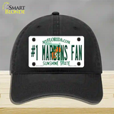 Number 1 Marlins Fan Novelty License Plate Hat Tag Unconstructed Cotton / Black