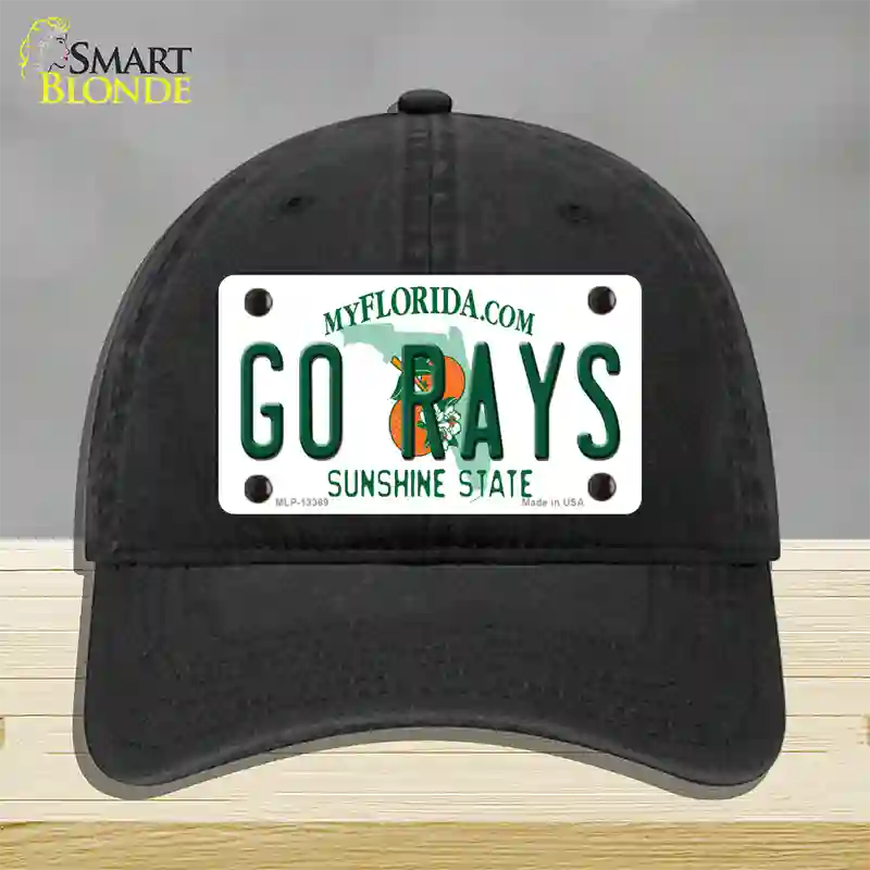 Go Rays Novelty License Plate Hat Tag Unconstructed Cotton / Black