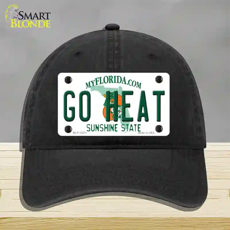 Go Heat Novelty License Plate Hat Tag Unconstructed Cotton / Black