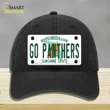 Go Panthers Novelty License Plate Hat Tag Unconstructed Cotton / Black