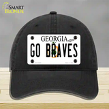 Go Braves Novelty License Plate Hat Tag Unconstructed Cotton / Black