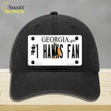 Number 1 Hawks Fan Novelty License Plate Hat Tag Unconstructed Cotton / Black