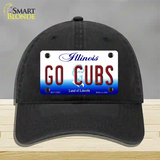 Go Cubs Novelty License Plate Hat Tag Unconstructed Cotton / Black