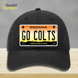 Go Colts Novelty License Plate Hat Tag Unconstructed Cotton / Black