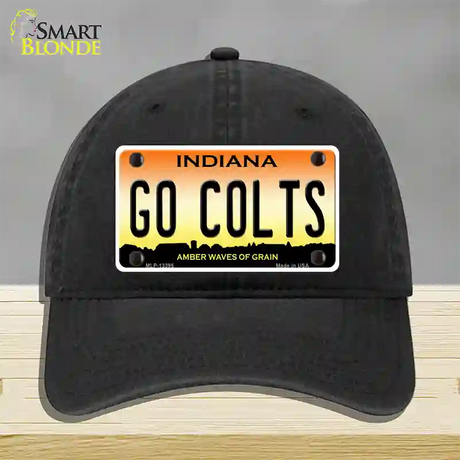 Go Colts Novelty License Plate Hat Tag Unconstructed Cotton / Black