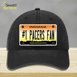 Number 1 Pacers Fan Novelty License Plate Hat Tag Unconstructed Cotton / Black