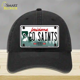 Go Saints Novelty License Plate Hat Tag Unconstructed Cotton / Black