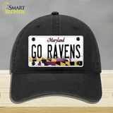 Go Ravens Novelty License Plate Hat Tag Unconstructed Cotton / Black