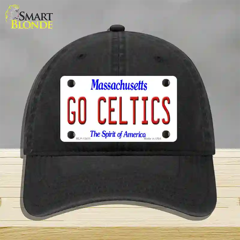 Go Celtics Novelty License Plate Hat Tag Unconstructed Cotton / Black