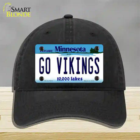 Go Vikings Novelty License Plate Hat Tag Unconstructed Cotton / Black