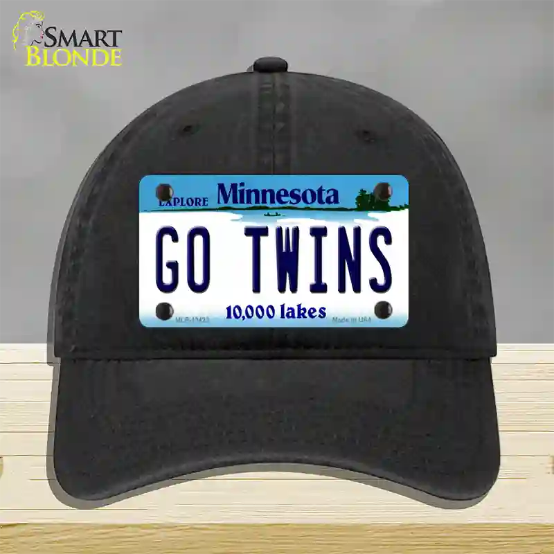 Go Twins Novelty License Plate Hat Tag Unconstructed Cotton / Black