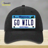 Go Wild Novelty License Plate Hat Tag Unconstructed Cotton / Black