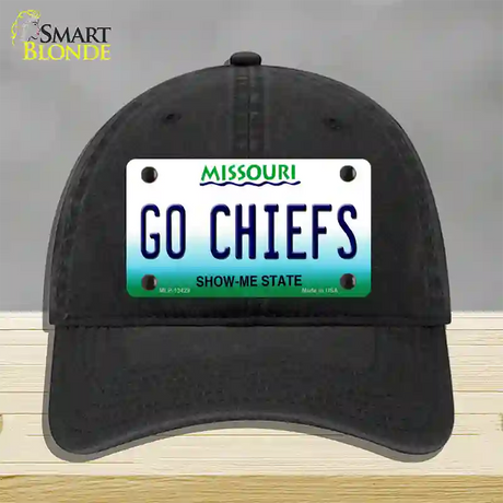 Go Chiefs Novelty License Plate Hat Tag Unconstructed Cotton / Black