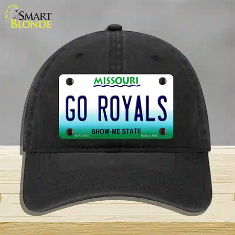 Go Royals Novelty License Plate Hat Tag Unconstructed Cotton / Black