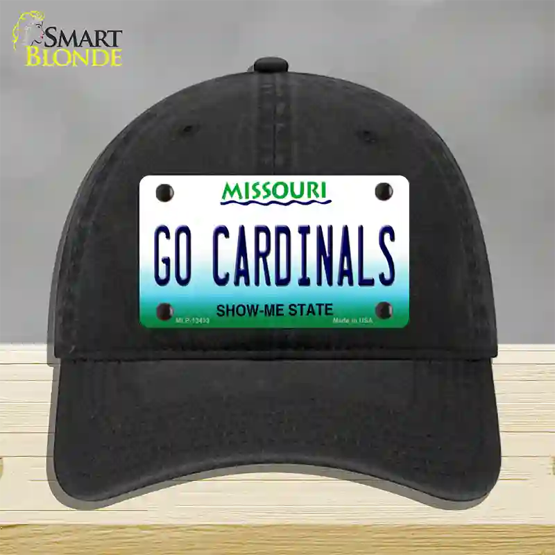 Missouri Plate Go Cardinals Novelty License Plate Hat Tag Unconstructed Cotton / Black