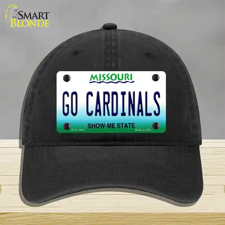 Missouri Plate Go Cardinals Novelty License Plate Hat Tag Unconstructed Cotton / Black