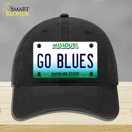 Go Blues Novelty License Plate Hat Tag Unconstructed Cotton / Black