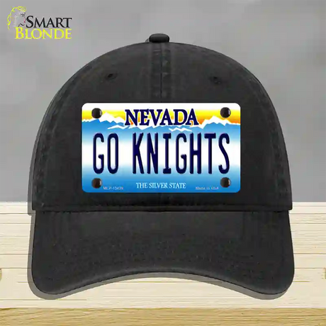 Go Golden Knights Novelty License Plate Hat Tag Unconstructed Cotton / Black