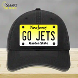 Go Jets Novelty License Plate Hat Tag Unconstructed Cotton / Black