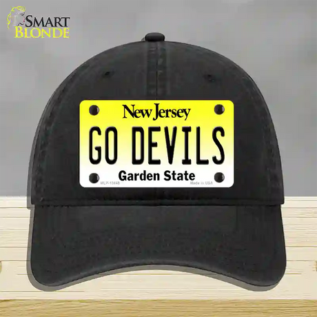 Go Devils Novelty License Plate Hat Tag Unconstructed Cotton / Black