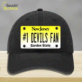 Number 1 Devils Fan Novelty License Plate Hat Tag Unconstructed Cotton / Black