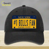 Number 1 Bills Fan Novelty License Plate Hat Tag Unconstructed Cotton / Black