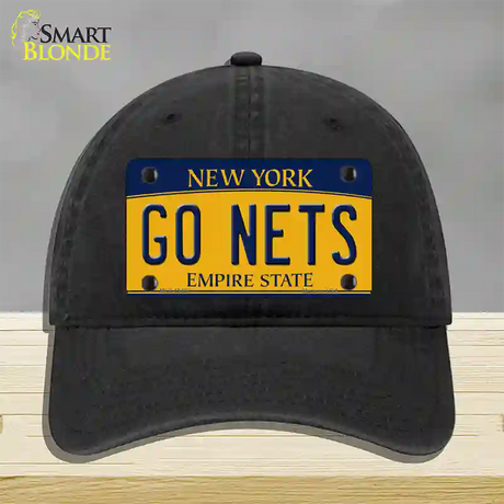 Go Nets Novelty License Plate Hat Tag Unconstructed Cotton / Black