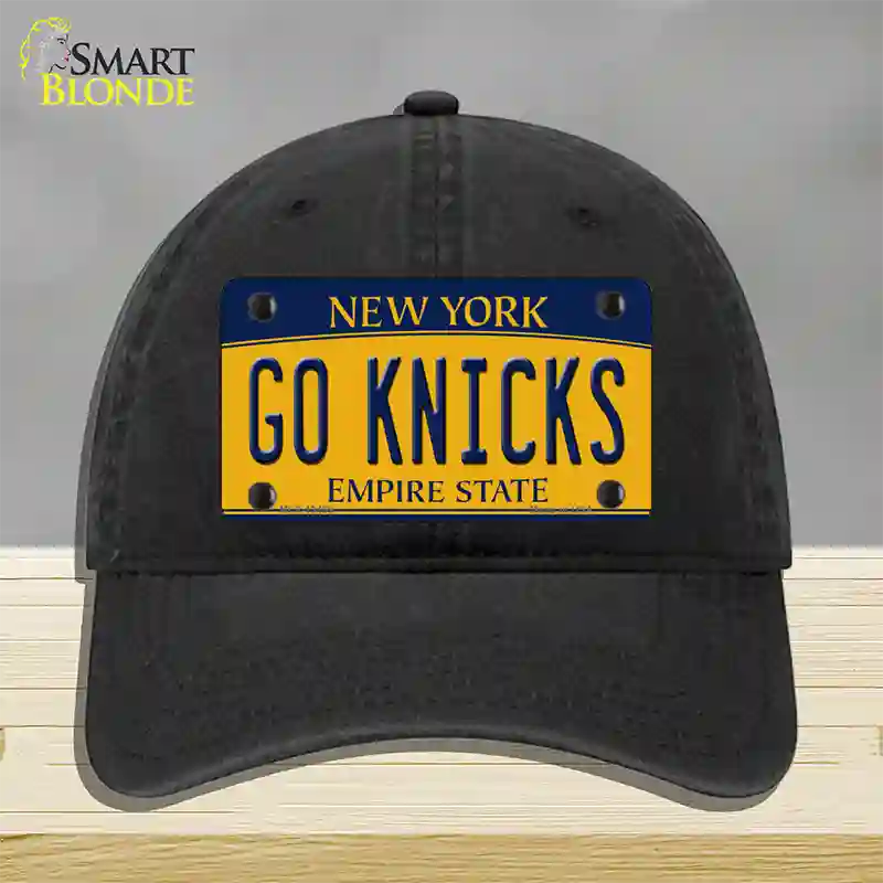 Go Knicks Novelty License Plate Hat Tag Unconstructed Cotton / Black