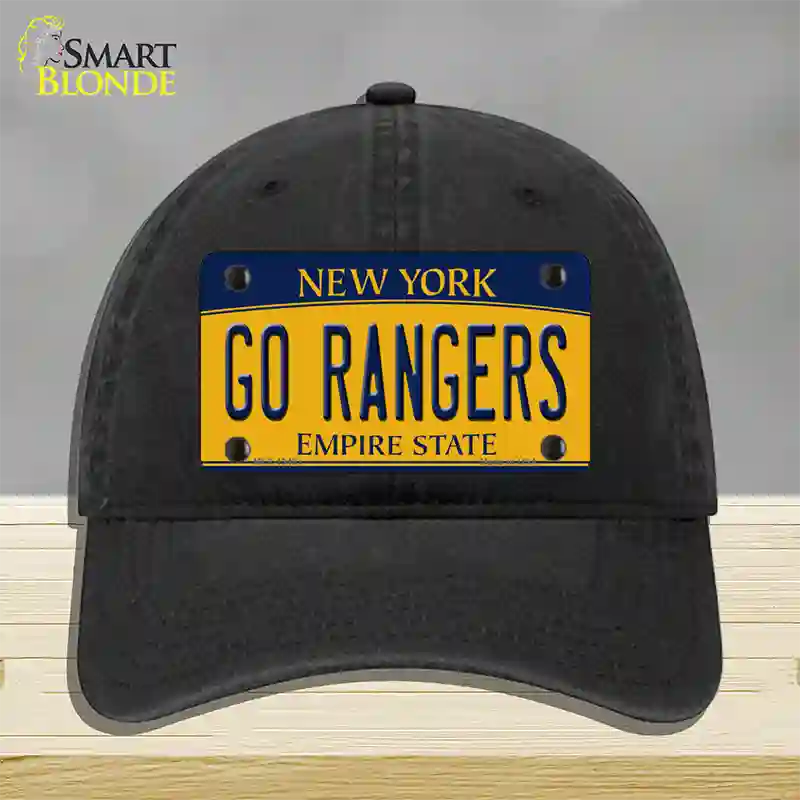 Go Rangers Novelty License Plate Hat Tag Unconstructed Cotton / Black