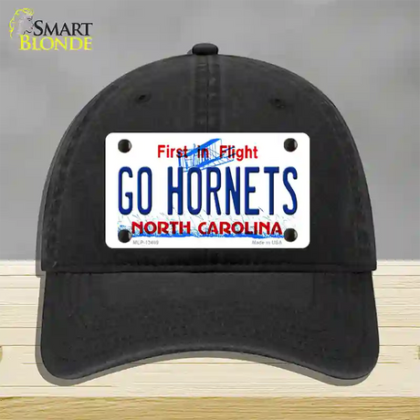 Hornets Fan Novelty License Plate Hat Tag Unconstructed Cotton / Black