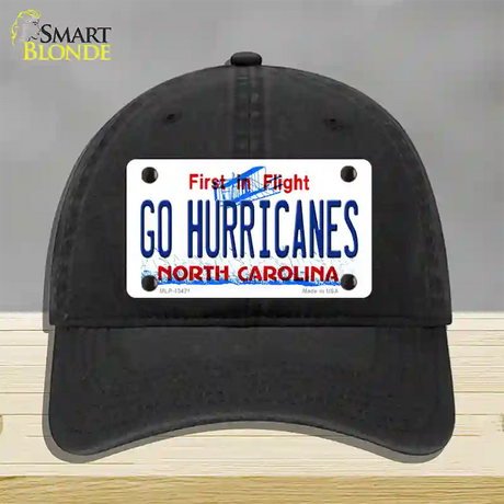 Go Hurricanes Novelty License Plate Hat Tag Unconstructed Cotton / Black