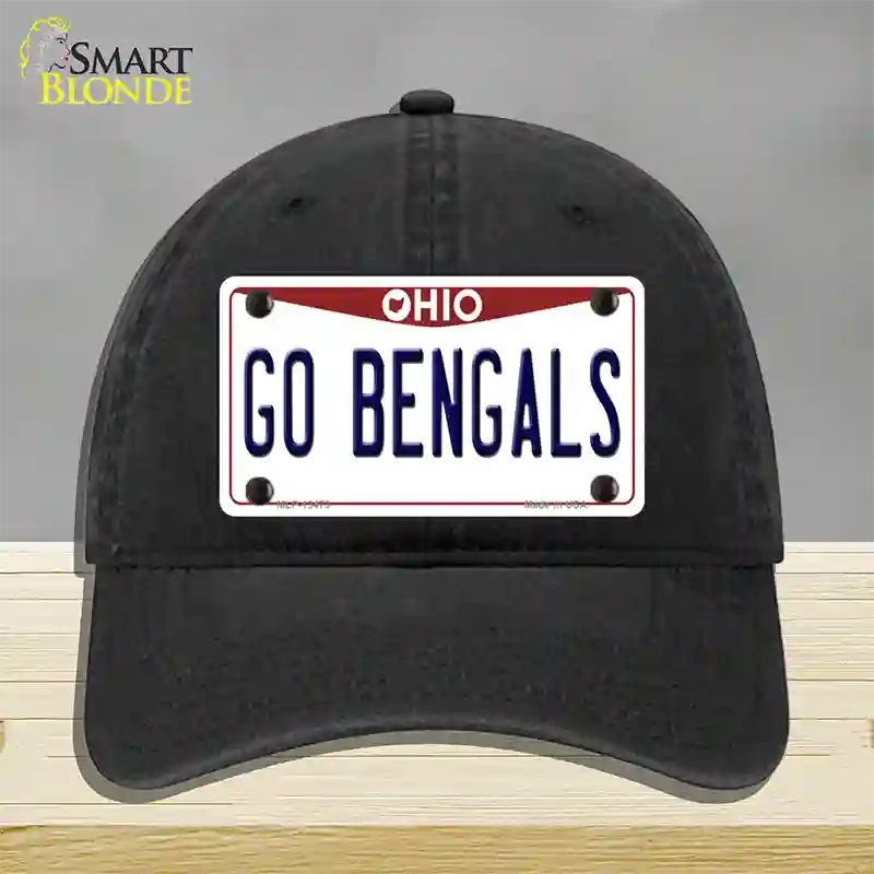 Go Bengals Novelty License Plate Hat Tag Unconstructed Cotton / Black