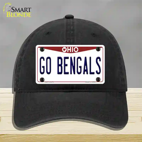 Go Bengals Novelty License Plate Hat Tag Unconstructed Cotton / Black