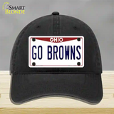 Go Browns Novelty License Plate Hat Tag Unconstructed Cotton / Black