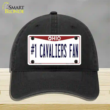 Number 1 Cavaliers Fan Novelty License Plate Hat Tag Unconstructed Cotton / Black