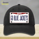 Go Blue Jackets Novelty License Plate Hat Tag Unconstructed Cotton / Black