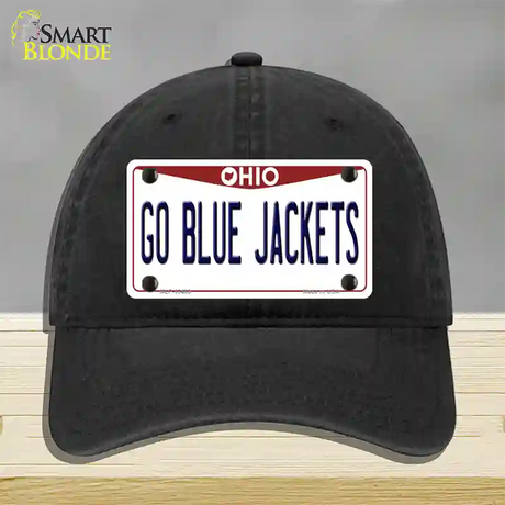 Go Blue Jackets Novelty License Plate Hat Tag Unconstructed Cotton / Black