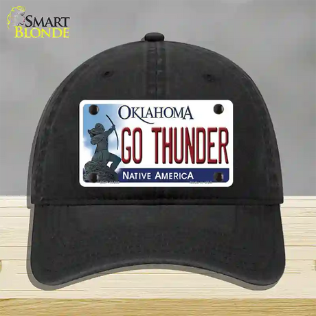 Go Thunder Novelty License Plate Hat Tag Unconstructed Cotton / Black