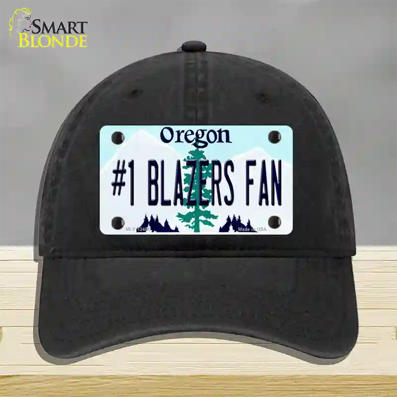 Number 1 Blazers Fan Novelty License Plate Hat Tag Unconstructed Cotton / Black