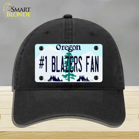 Number 1 Blazers Fan Novelty License Plate Hat Tag Unconstructed Cotton / Black