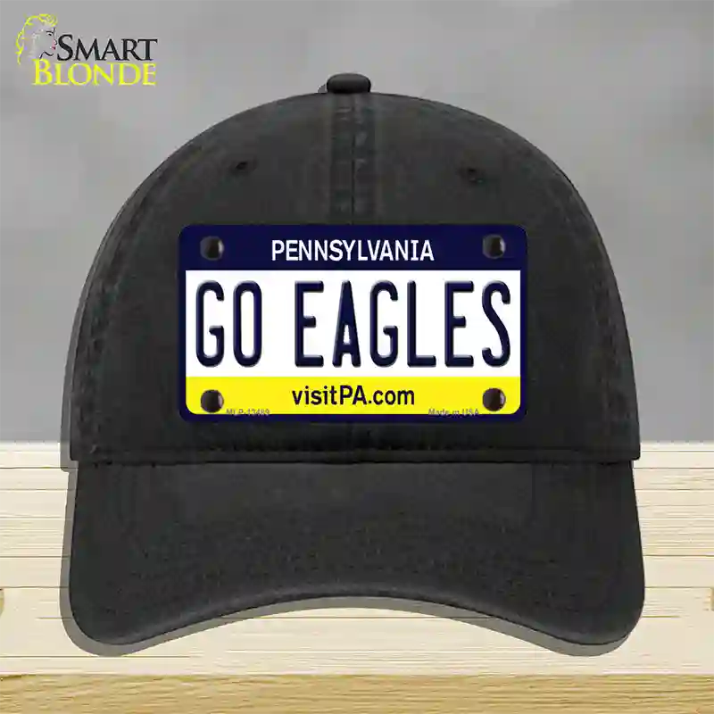 Go Eagles Novelty License Plate Hat Tag Unconstructed Cotton / Black