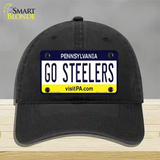 Go Steelers Novelty License Plate Hat Tag Unconstructed Cotton / Black