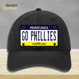 Go Phillies Novelty License Plate Hat Tag Unconstructed Cotton / Black